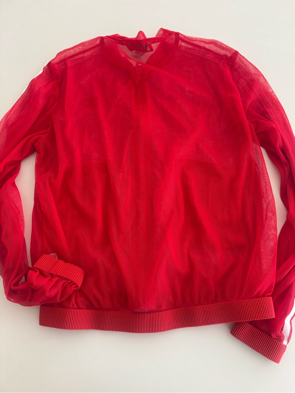 Adidas tulle mesh zip up jacket sz S - Picture 7 of 7